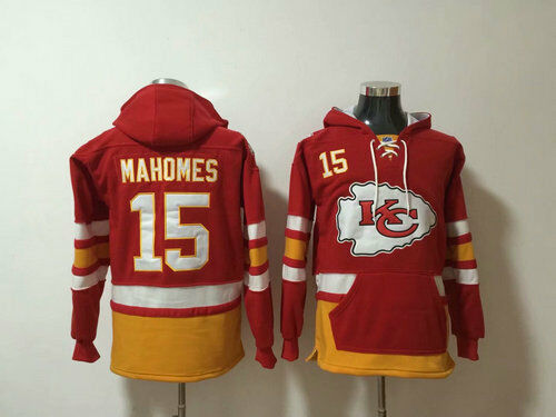 Men's Kansas City Chiefs #15 Patrick Mahomes Red NFL All Stitched Hooded Sweatshirt Men's Kansas City Chiefs #15 Patrick Mahomes Red NFL All Stitched Hooded Sweatshirt